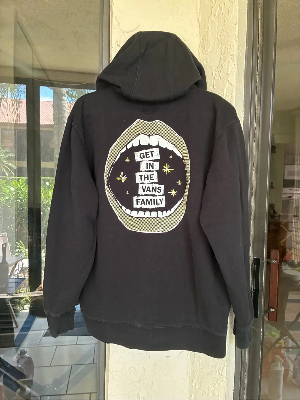 Rare Vans Family Graphic Full Zip Hoodie Sweatshirt Medium Black - Picture 3 of 4